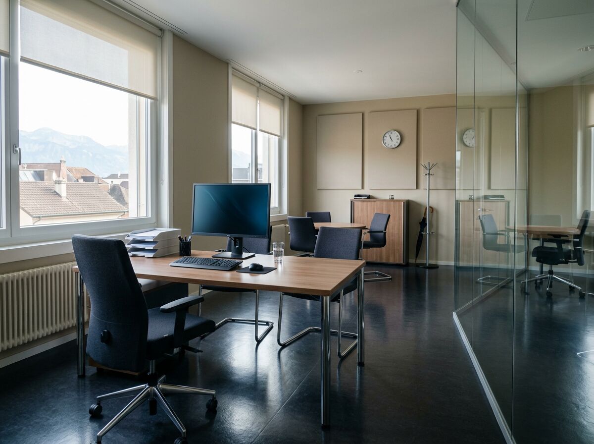 Exemple : le même bureau après le nettoyage, net et rangé